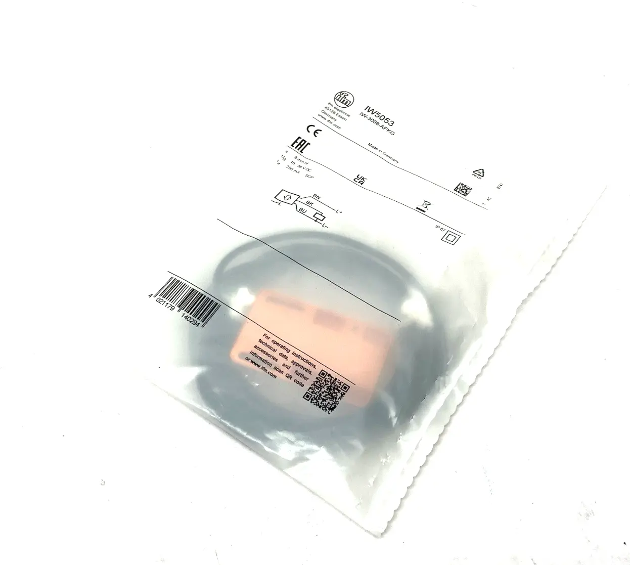 NEW IFM PARTICULARLY FLAT, RECTANGULAR INDUCTIVE SENSOR IW-3008-APKG