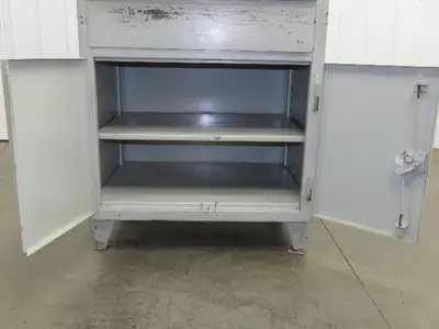 Strong Hold Extreme Duty 12 GA Shop Desk 1 Drawer Riser Shelf 36x28x54"