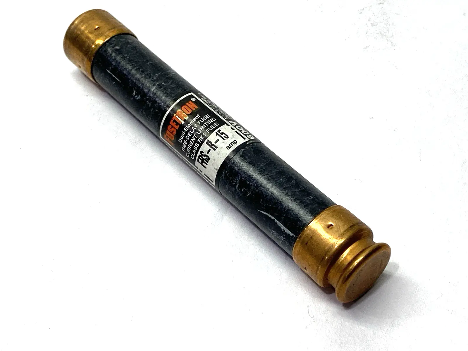 USED FUSETRON TIME-DELAY CURRENT LIMITING FUSE CLASS RK5 600V 15A SHELFWARE
