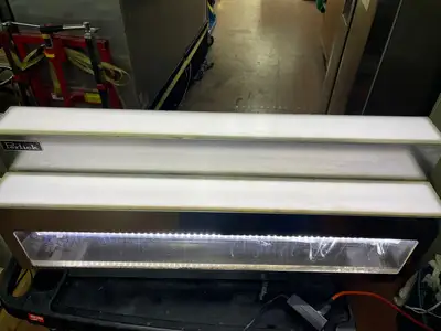 Used Perlick Used 36" Perlick LMDS2-36L 2 Tier White Led Lighted Liquor Bottle Display 120V - 2 Bar Equipment Illinois US | Falcon Restaurant Supply #1375678