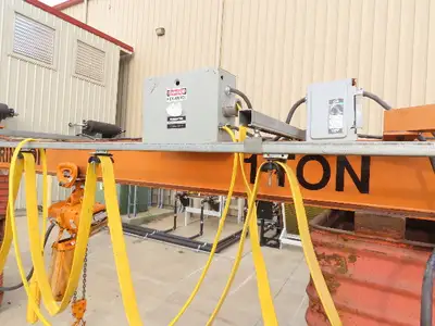 Harrington 1 Ton Single Girder Underhung Bridge Crane 17' Span w/Chain Hoist