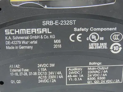 Schmersal SRB-E-232ST Safety Monitoring Module 24VDC 0-30Sec Drop-Out Delay