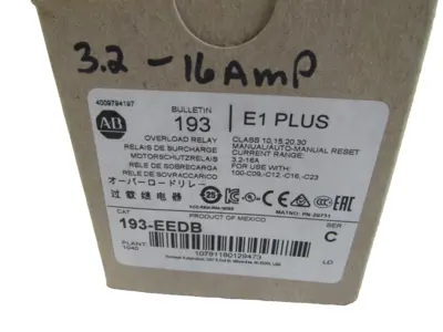 ALLEN BRADLEY 193-EEDB OVERLOAD RELAY 193EEDB NEW, SURPLUS