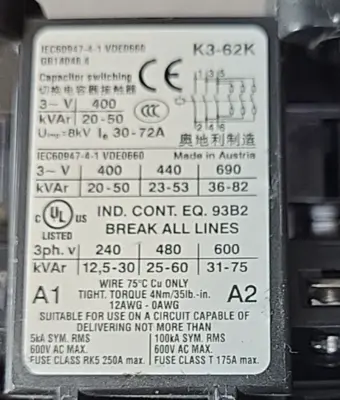 EATON K362K00 CUTLER-HAMMER 600V (BIN354)