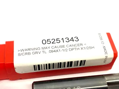 USED ACCUPRO GROOVING TOOL: 1/2" SHANK DIA SOLID CARBIDE ACC-GF093-24