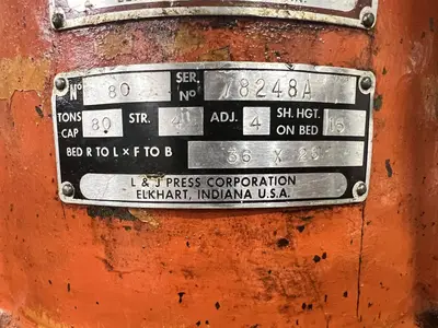 USED 1978 L AND J L AND J 80 PRESS