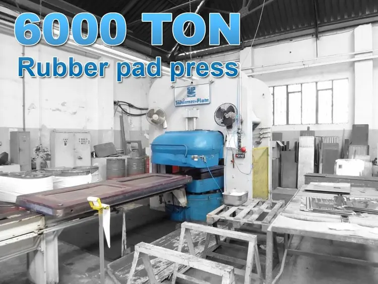Used SIP 6000 TON RUBBER PAD PRESS H-Frame Presses BE | Apt International N.V #362190