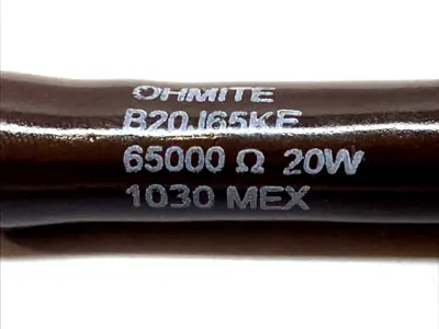 USED OHMITE VITREOUS WIREWOUND POWER RESISTOR PCB MOUNT 20W 50KΩ