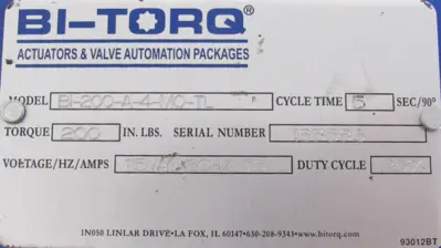 NEW BI-TORQ BI200A4MOTL VALVE ACTUATOR 1"