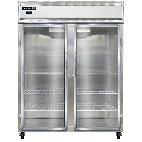 Continental 2FENSSGD 57" Two Section Reach In Freezer, (2) Left/right Hinge Glass Doors, 115/208-230v