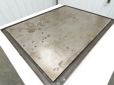 Industrial Vtg Steel Machine Base 30"x40" Top Coolant Oil Trough Welding Table