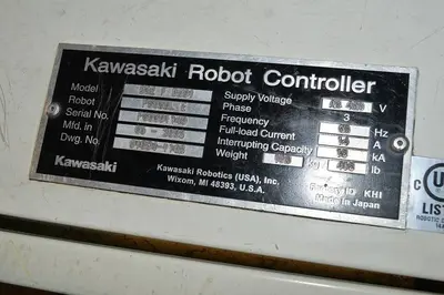 used Kawasaki robot FS 030L with "D+" (D Plus) controller