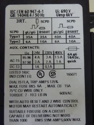 USED SIEMENS 3RU1116-1AB0