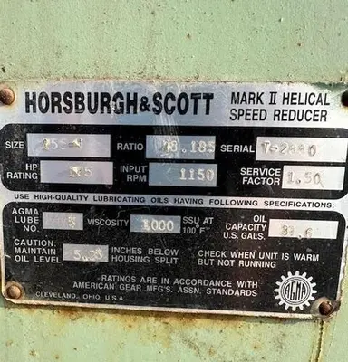 Used HORSBURGH & SCOTT 155-T Speed Reducers | Surplus Asset Holdings #1204443