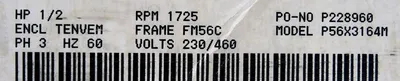NEW RELIANCE ELECTRIC P56X3164M MOTOR 1/2 HP 1725 RPM