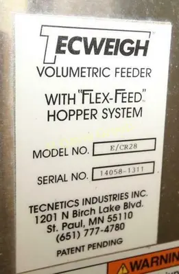 Used TECWEIGH _UNKNOWN_ Volumetric Feeders West Virginia US | Cooper Industries #1409263