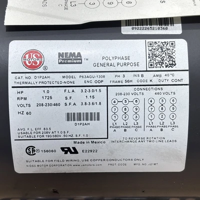 New | in-Stock Nidec D1P2AH Motors (misc) Indiana US | J&J Industrial Supply #1548154