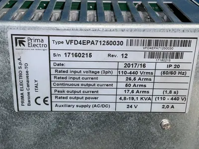 Used PRIMA ELECTRO VFD4EPA71250030 Servo Drives Ohio US | HGR 24 #1280411