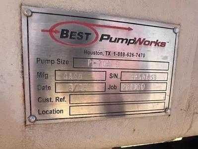 GASO 3968-F / 100 HP Triplex Pump Size 2.5” x 5” with Steel Fluid End SN 44484