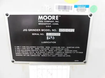 Used MOORE 450-CPZ Jig Grinders Illinois US | Ditter Industries Inc. #1315191