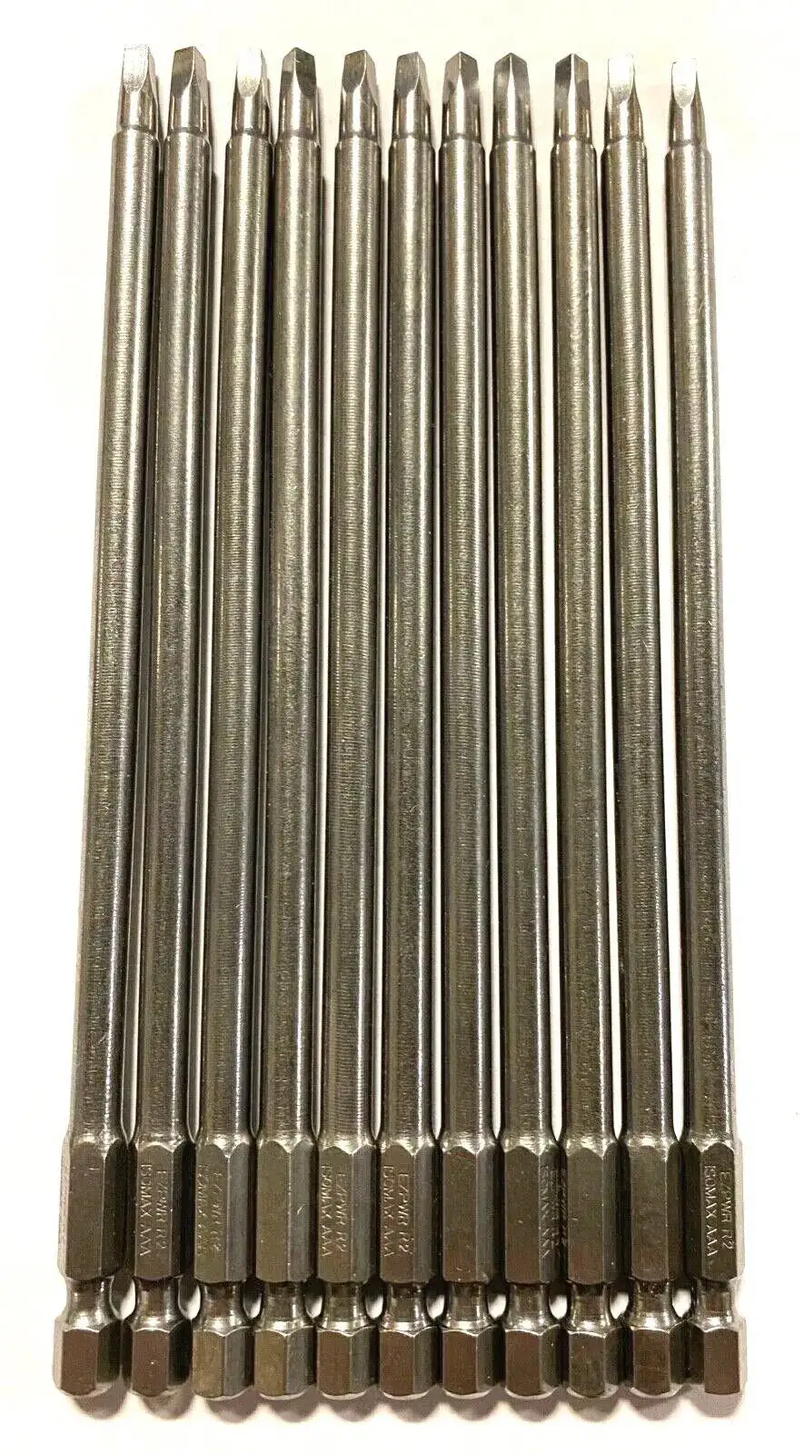 EazyPower #2 Robertson Power Bit 6" Square Recess 1/4" Hex Bits 10 Pack