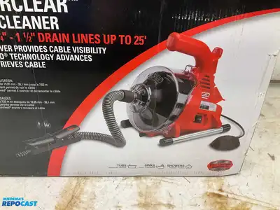 Ridgid Powerclear Drain Cleaner, Clears 3/4”-1-1/2” Drain Lines up to 25’, New