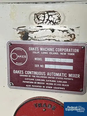 USED Oakes Machine Corp 5 HP Oakes Continuous Mixer, Model 8MB5
