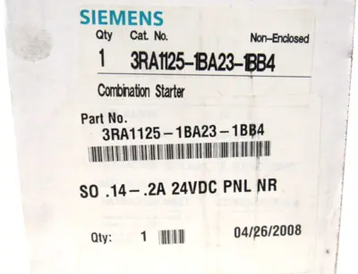 NEW SIEMENS 3RA1125-1BA23-1BB4 COMBINATION STARTER 3RA11251BA231BB4