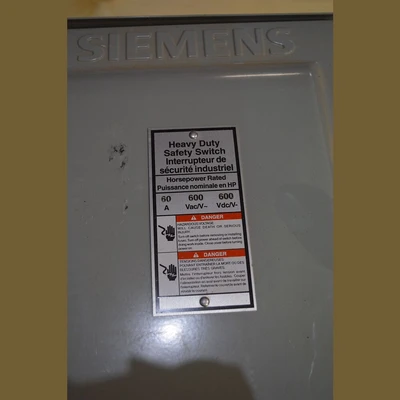 Siemens 60 Amp Heavy Duty Disconnect