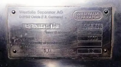 Westfalia MSA 20-06-076 milk clarifier, 316SS.