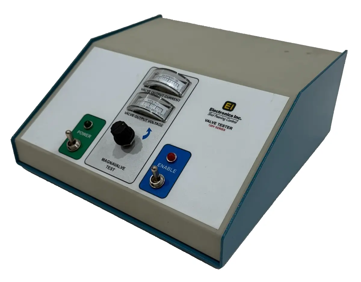 USED ELECTRONIC INC. SHOT PEENING CONTROL VALVE TESTER 120V