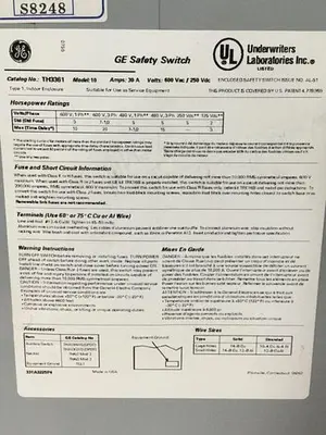 USED GENERAL ELECTRIC / GE TH3361