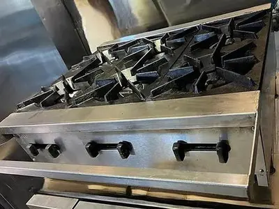 6 burner gas or propane  cooking  36”