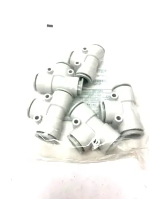 NEW SMC PUSH-TO-CONNECT UNION TEE FITTING 16MM LIGHT GRAY