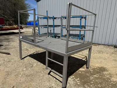 USED CUSTOM DESIGNED & MANUFACTURED STAINLESS STEEL OPERATORS PLATFORM