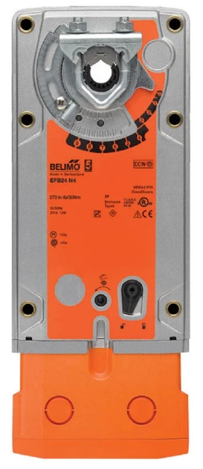 Belimo EFB24 N4 Damper Actuator, 270 in-lb [30 Nm], Spring Return, AC/DC 24 V [New]