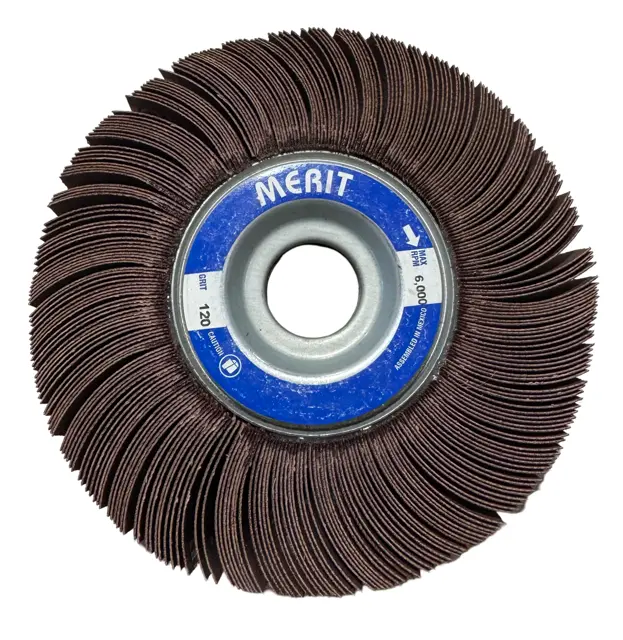 Merit 6" x 1" x 1" High Performance Flap Wheel 120 Grit Ceramic Alumina