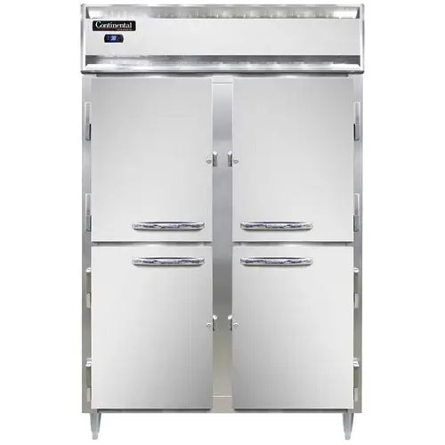 Continental D2RSNSAHD 52" Two Section Reach In Refrigerator, (4) Left/right Hinge Solid Doors, Top Compressor, 115v