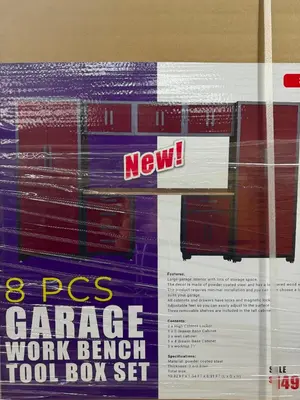 NEW! 8 PCS GARAGE WORK BENCH TOOL BOX SET