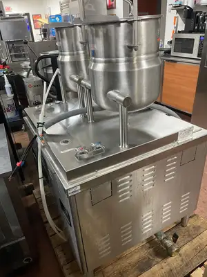 Used Market Forge Used 2018 36" Market Forge MT6T6E Dual 6gal SS Tilting Steam Kettles w/ Cabinet 208V 3Ph Cooking Kettles Illinois US | Falcon Restaurant Supply #1376076