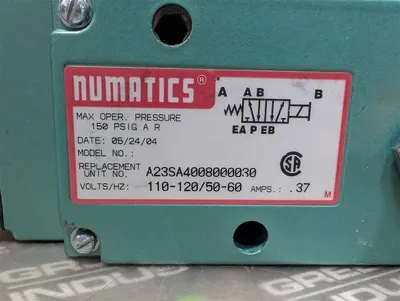Numatics A23SA4008000030 Solenoid Valve 150 PSIG 120V Coil New