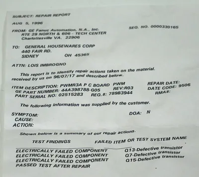 GE FANUC 44A398788-G05 PC BOARD PWMR3A, 44A398788G05 REPAIRED