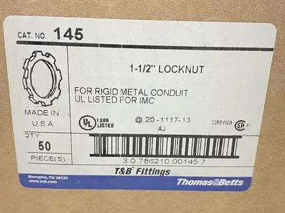 145 | Thomas & Betts  1-1/2" Steel Conduit Locknut For Rigid IMC Conduit - New Other