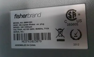 Fisherbrand 88861023 Microplate Shaker 150–1000 RPM - FULLY TESTED