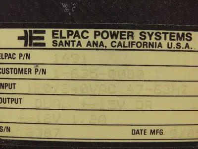 Elpac 1-635-0080 Power Supply Assembly 120/240V In 12V Out lot of 2