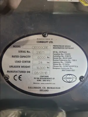 Used _UNKNOWN_ 06000CBE Multi Directional Forklifts Pennsylvania US | AW Machinery, LLC. #1313118