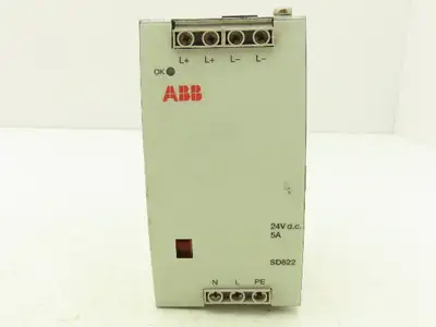 ABB SD822 3BSC610038R1 Power Supply 24VDC 5A Output - 115/230VAC 	Input