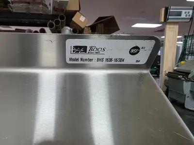 Used John Boos Used 36" John Boos BHS1636-16/304 Stainless Steel Wall-mounted Shelf - SS400 Racks/Shelving Illinois US | Falcon Restaurant Supply #1373581