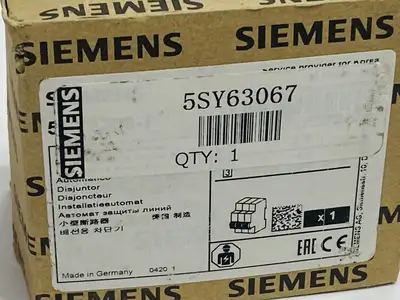 5SY6306-7 | Siemens  Miniature Circuit Breaker 3-Pole 6A 400V - New Other