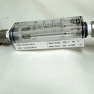 King Instrument Company 7510212A17 Acrylic Variable Area Flow Meter Rotameter